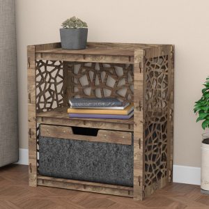 Bedside Table, Nightstand, Side Table, End Table, Sofa Table [24"h 21"w 14"d]