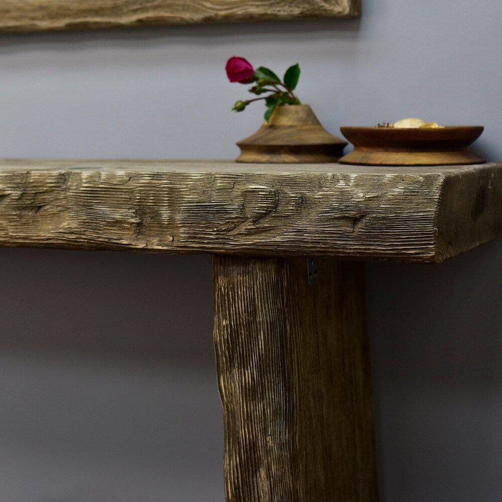 Dresser Table Console Handmade Rustic Table Mid Century Wood Hallway Entry Live Edge Entry Table Reclaimed Wood Gift for Women Farmhouse - Image 3