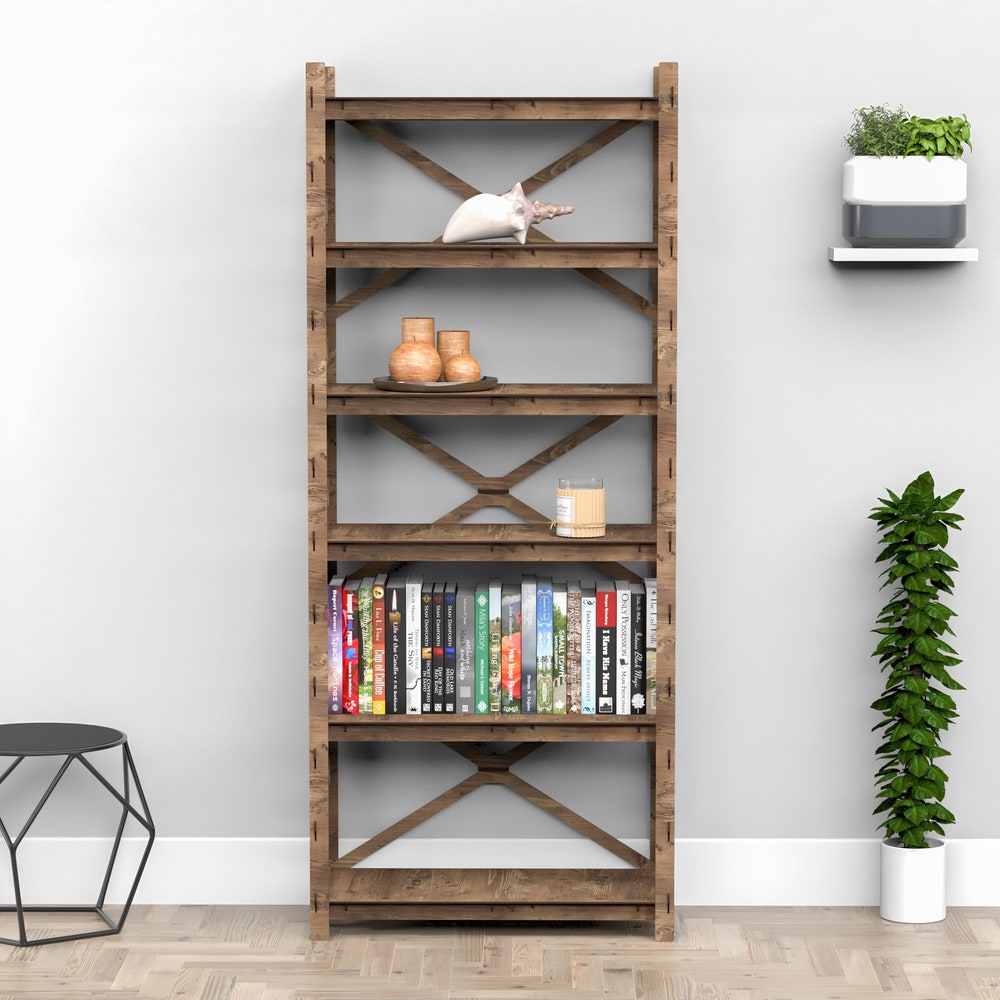 Bookcase, Bookshelves, Wooden Bookshelf, Wooden Shelves, Shelving Unit "HONEYCOMB" (29.5"w 72"h) Hexagonica - Image 5