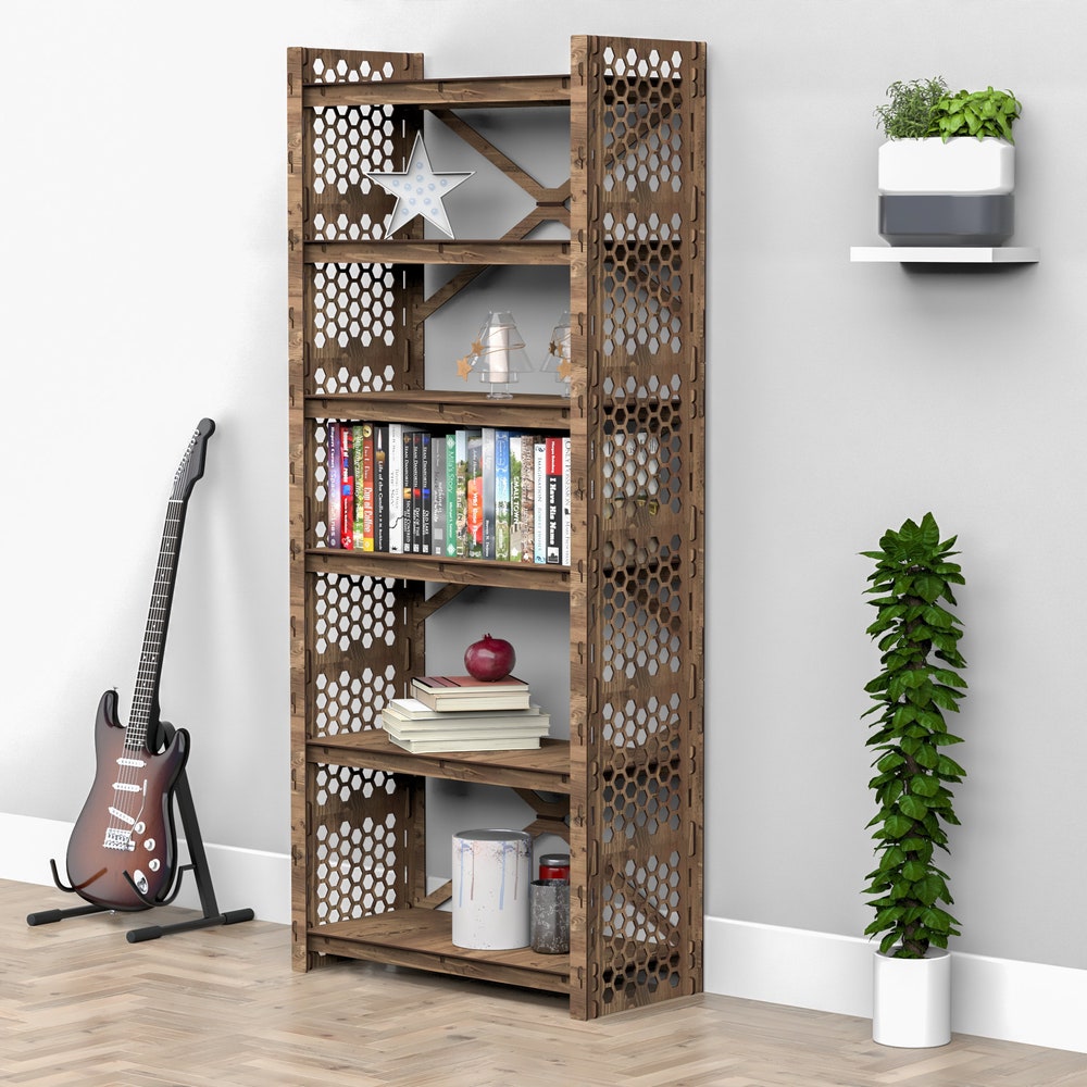 Wooden Bookcase, Small Bookshelf, Shelving Unit, Display Case, Plant Shelf, Kitchen Shelf - Image 8
