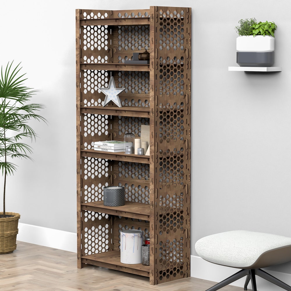 Wooden Bookcase, Small Bookshelf, Shelving Unit, Display Case, Plant Shelf, Kitchen Shelf - Image 10