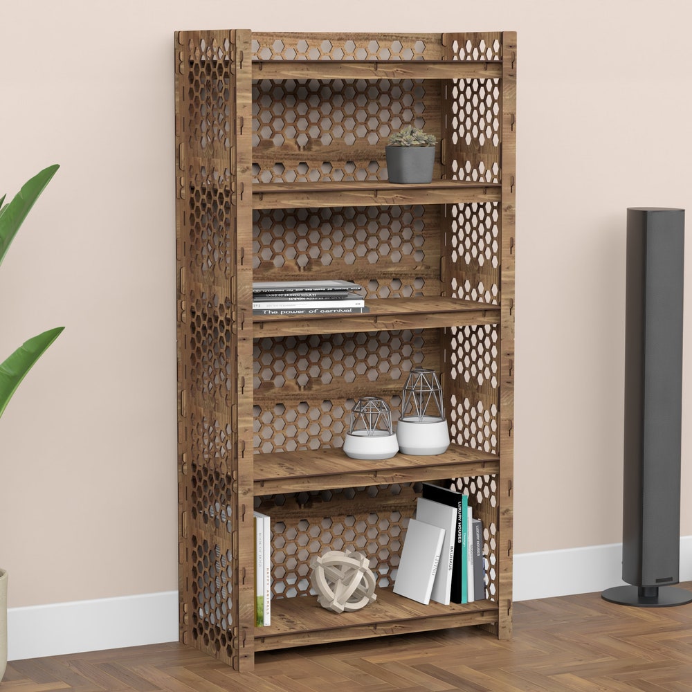 Wooden Bookcase, Small Bookshelf, Shelving Unit, Display Case, Plant Shelf, Kitchen Shelf - Image 9