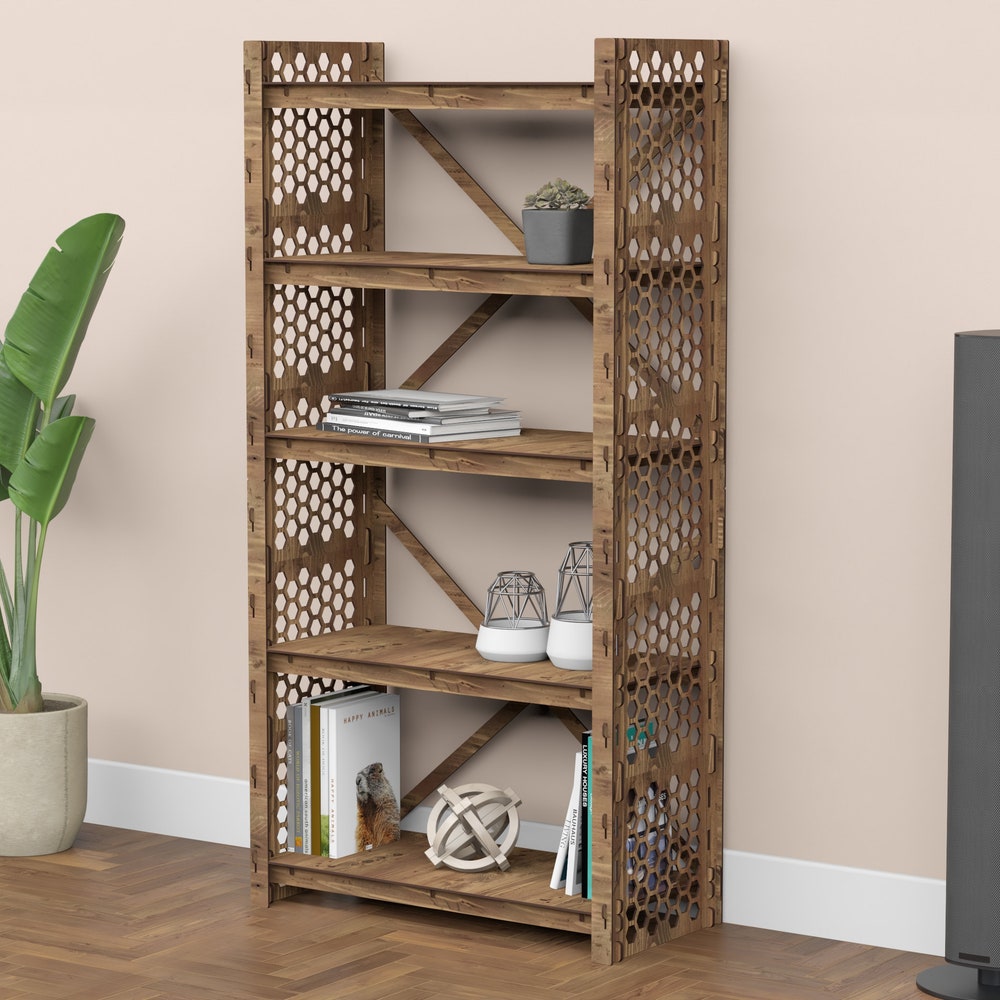 Wooden Bookcase, Small Bookshelf, Shelving Unit, Display Case, Plant Shelf, Kitchen Shelf - Image 3