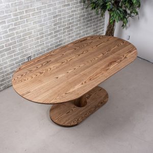 Oval Pedestal Kitchen Table, Oval Wood Dining Table, Racetrack Dining Table for Banquette, Oval Banquette Table, Narrow Kitchen Table