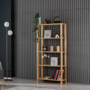 Kitchen Room,Living Room,Office Wood Bookshelf,Shelving Unit,Boho Bookshelf,Pine Solid Wood,With Duplicable Shelf,FORHAPPYHOMES Furniture