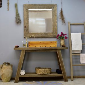 Vanity Bathroom Sink Vanity Reclaimed Wood Live Edge Handmade Rustic Vanities Sink Farmhouse Wooden Decor Medieval Wooden Gift for Her