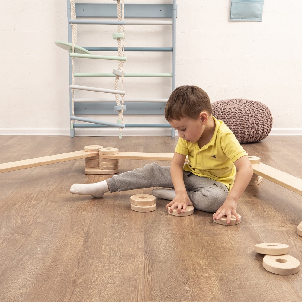 Baby Gift Transformable Balance Beam Set, Nursery Decor Montessori Balance Toy, Plywood Furniture Indoor Play Gym, Balance Path for Kids - Image 5