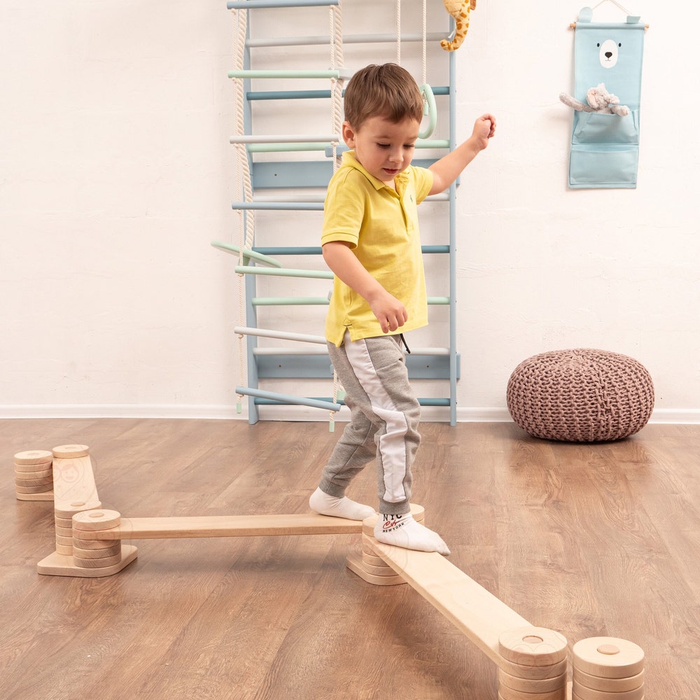 Baby Gift Transformable Balance Beam Set, Nursery Decor Montessori Balance Toy, Plywood Furniture Indoor Play Gym, Balance Path for Kids - Image 6