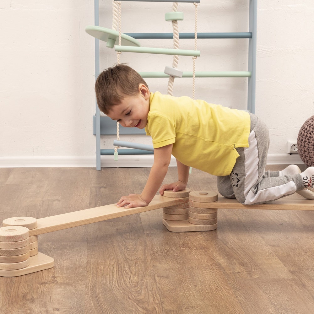 Baby Gift Transformable Balance Beam Set, Nursery Decor Montessori Balance Toy, Plywood Furniture Indoor Play Gym, Balance Path for Kids - Image 7