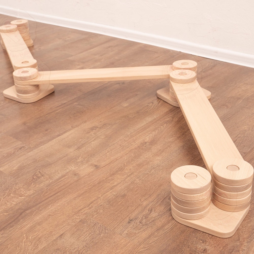 Baby Gift Transformable Balance Beam Set, Nursery Decor Montessori Balance Toy, Plywood Furniture Indoor Play Gym, Balance Path for Kids - Image 9