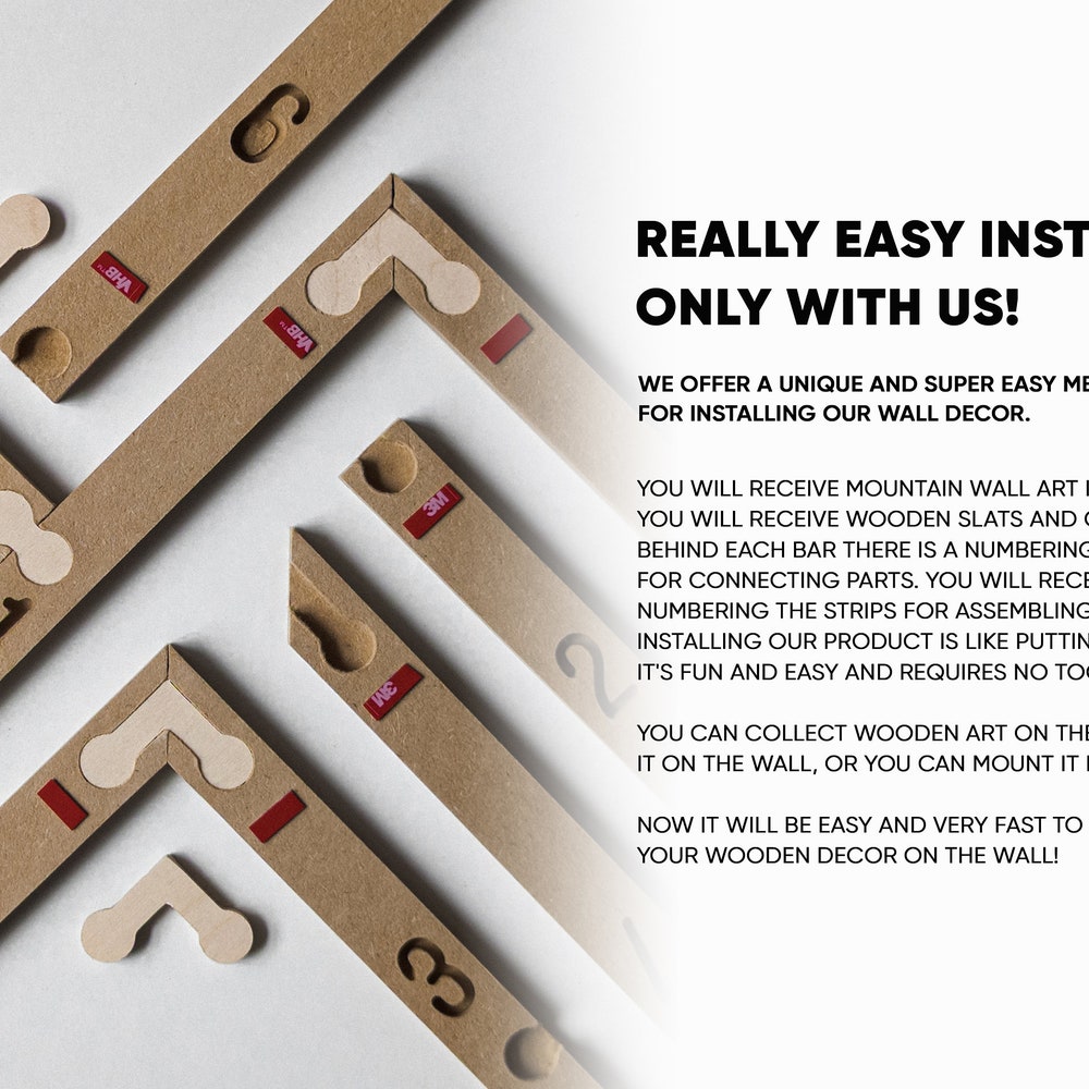 Mountains Wall Art | Minimalist mountains wood art | Mountains wood wall art | Home decor | Mountains line art | Extra large wall art - Image 8