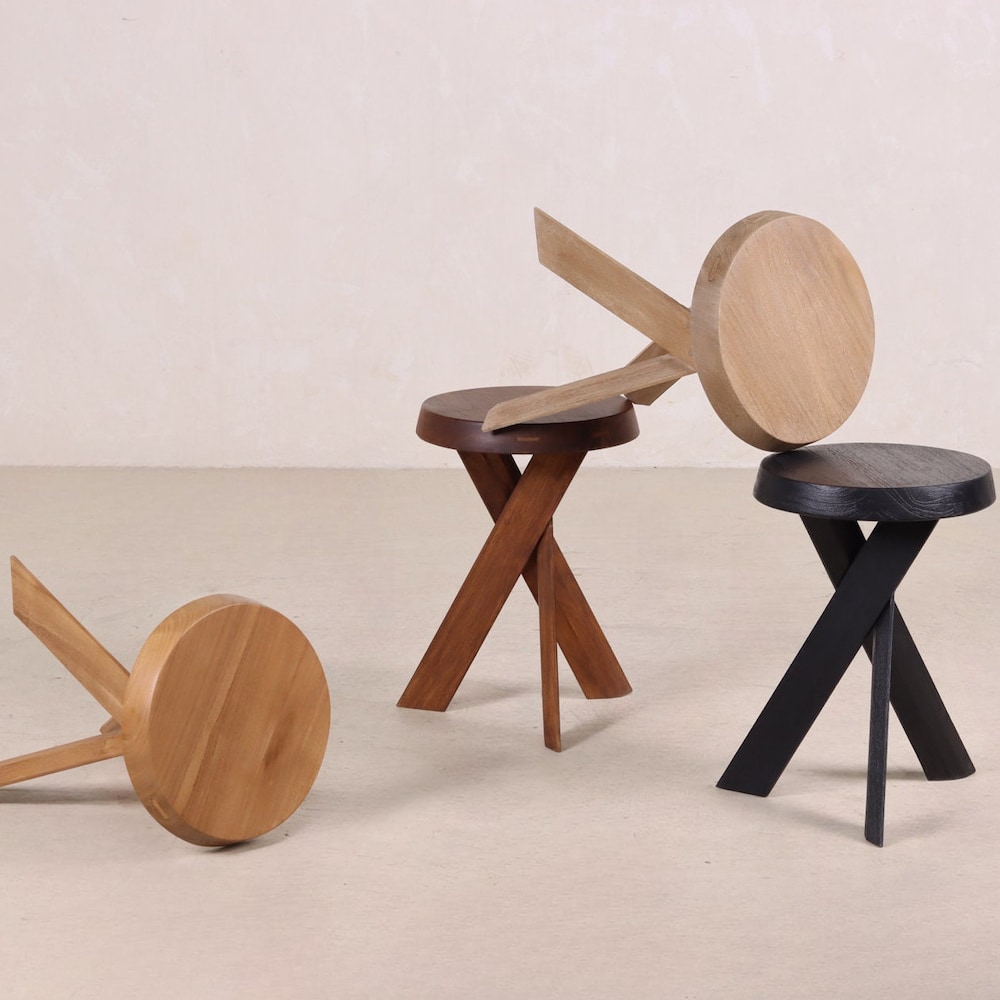 Chapo-Inspired, Teak Wooden Stool