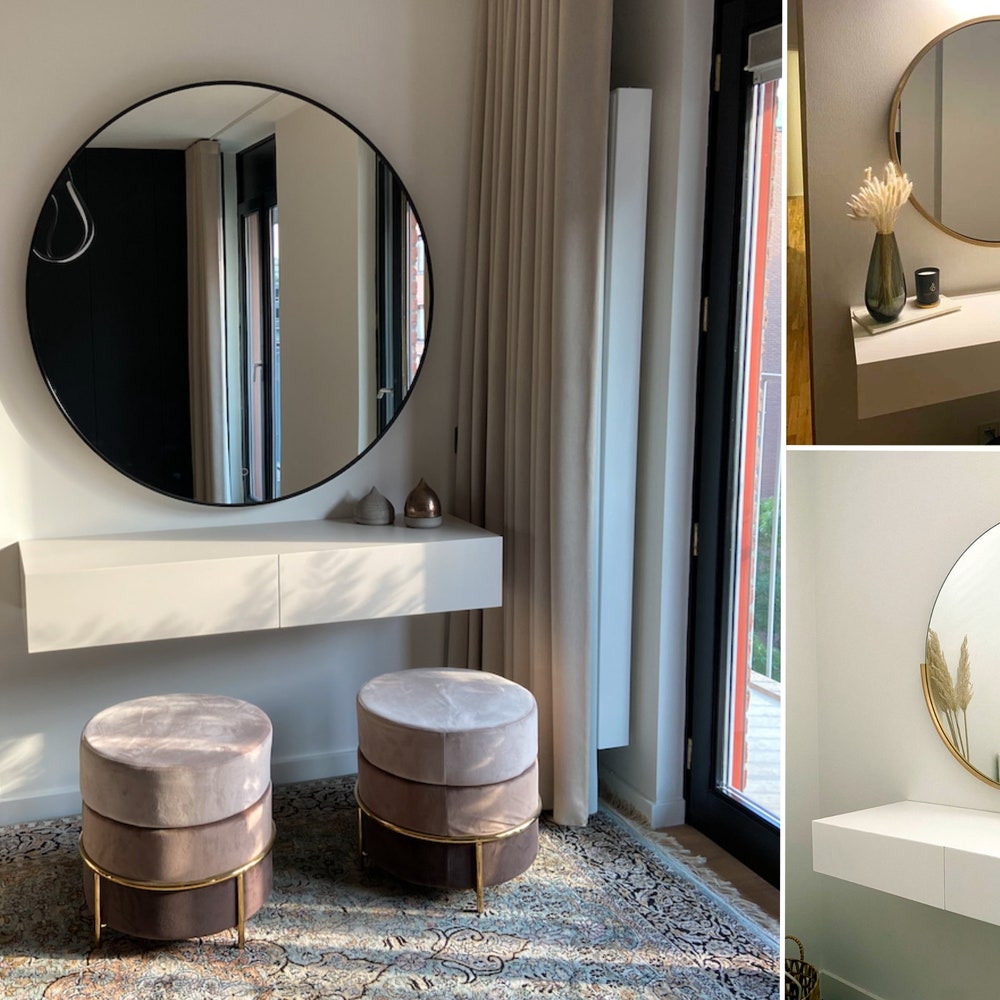 Minimalist white floating dressing table / vanity shelf - Image 2