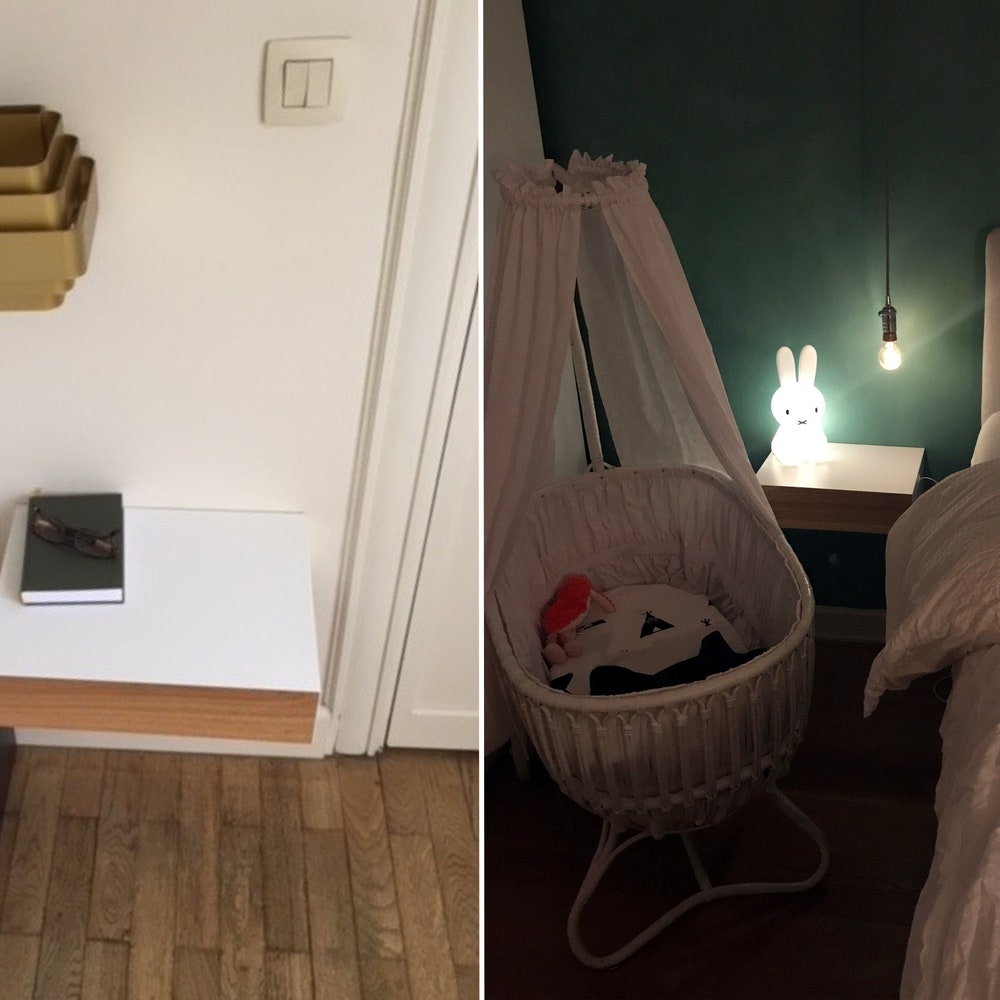 Minimalist floating nightstand with oak drawer | medium size | 2 pcs. (pair) - Image 3