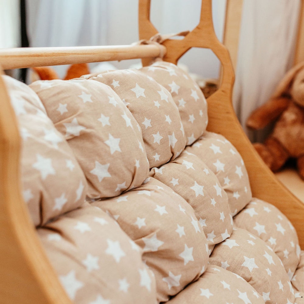 Montessori Climbing Arch with Cushion, Toddler Rocker and pillow, Montessori furniture, 1st birthday gift, Wooden baby toys, Nursery decor - Image 4