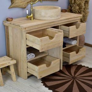 Rustic Bathroom Sink Vanity Handmade Chestnut Wood Live Edge Vanities Vanities Farmhouse Wooden Decor Bathroom Sink Vanity with Drawers