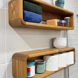 Free shipping Floating Wooden Box Rack | Bathroom Shelf Organizer | Wall Decor Storage | display shelf