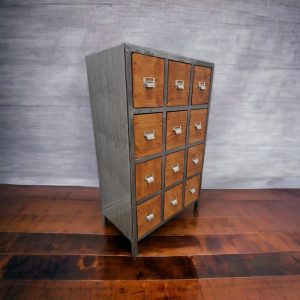 Apothecary cabinet herbs, industrial multi Drawers chest Wooden Office file cabinet Organiser Kitchen Tea Storage Vintage, herbal rustic box