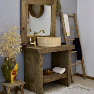 Bathroom Sink Vanity Table Medieval Wooden Vanity Handmade Reclaimed Vintage Wood Live Edge Vanities Sink Farmhouse Wooden Decor Gift for He
