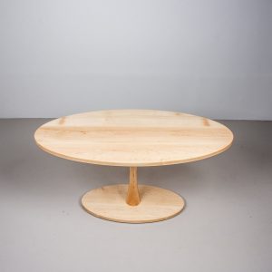 Oval Maple Table, Oval Kitchen Table on Pedestal Base, Wood Table for Kitchen Banquette, Natural Wood Dining Table, Small Oval Table