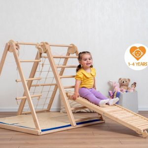 il_1000x1000.5170287425_l21s.jpg 41х37″ Up to 4 Years Small Scandinavian Climbing Triangle Complex with Massager Wobble Board, Waldorf Ladder or Baby Swing and Baby Play Mat
