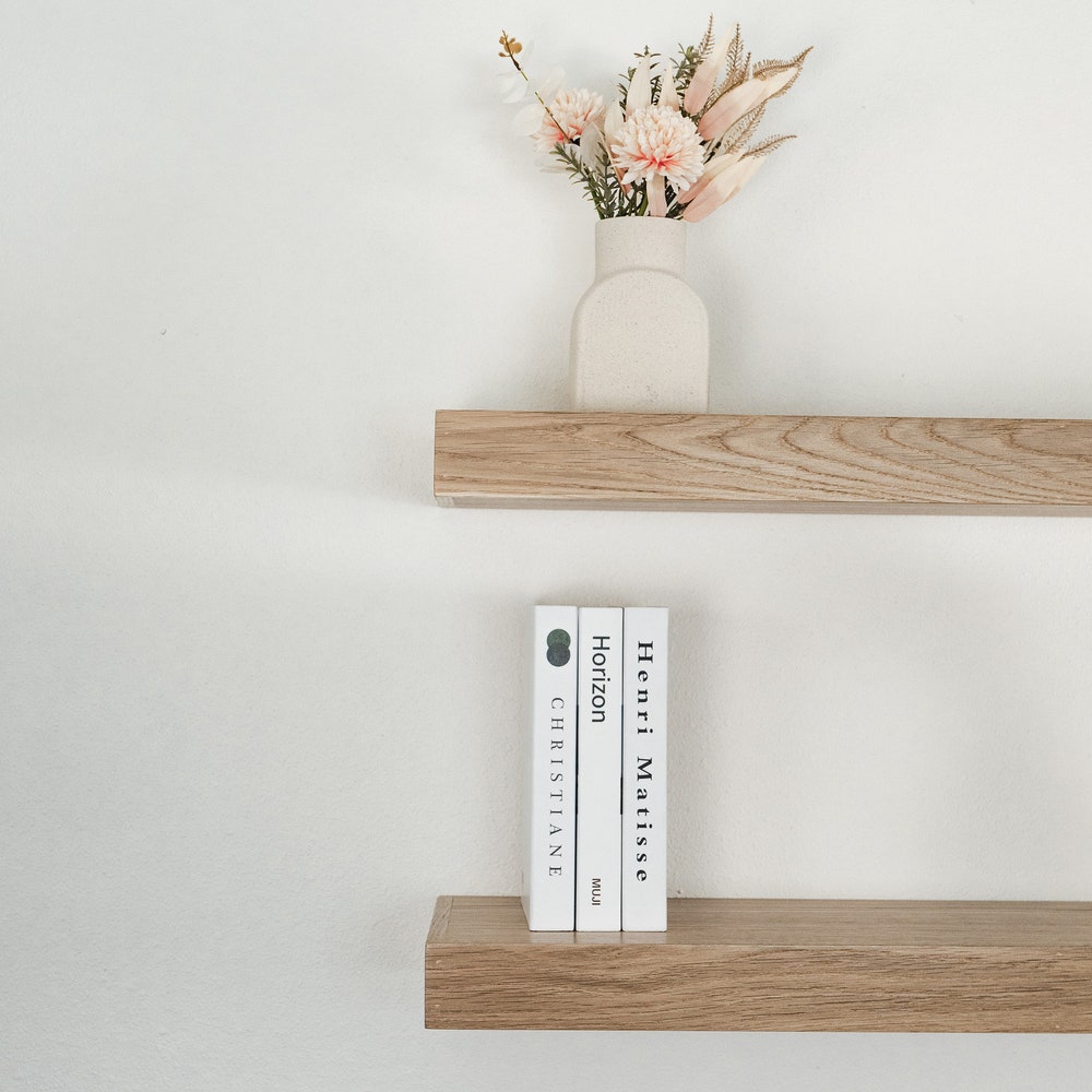 White Oak Floating Shelves, Contemporary Look, White Oak Wood Shelf, FREE Shipping, Easy Install - Image 6