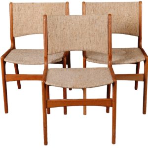 1 of 6 Danish Teak wood Chairs by Erik Buch Model 89, 1960s, Midcentury furniture, vintage designer Dining Chair, Boho Scandinavian Style