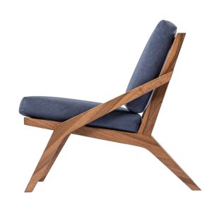 hardwood lounge chair with footrest "Macau"| oak, walnut |, large selection of fabric types and colors.