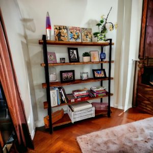 HYLLE shelves unit bookshelf Rustic Industrial vintage wood office storage open shelf library design Furniture homedecor storage soliution