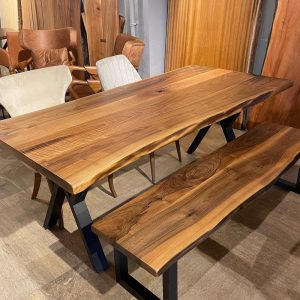 Custom live edge dining table, Kitchen Table, Live Edge Black Walnut, Office Table, Wooden slab, Industrial,Table, Live edge slab