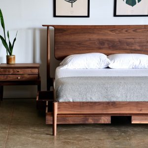 Danish Design Solid Hardwood Bed | Minimalist Wood Bed Frame | Mid Century Bed | Mid Century Modern Bedroom Furniture | Bed No. 5