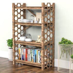 il_1000x1000.5198426465_qxzm-1.jpg Wooden Bookshelf, Etagere Bookcase "HONEYCOMB" Bookshelves, Shelving Unit, Book Shelf (29.5"w 15"d) Hexagonica
