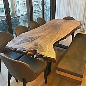 Single Slab Natural Solid American Black Walnut,Walnut Desk Live Edge,Live Edge Black Walnut Dining Table, Kitchen Table, Meeting Table