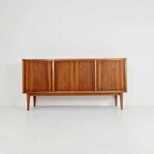 Mid Century Modern German Solid Walnut Sideboard 1960s