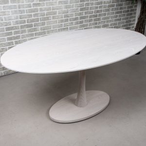 Custom Oval Tabletop, Small White Dining Table, Oval Pedestal Dining Table, White Kitchen Table, White Oval Table Top on Wood Pedestal Base