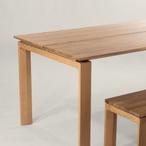 Dining Table 86" | Scandinavian Contemporary Dining Set for 8 with Bench (Optional) | Solid White Oak | Nord Table