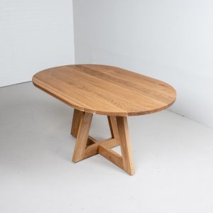 Oval White Oak Dining Table, Oak Table on Pedestal Base, Small Oak Table for 4-6 People, Oval Dining Table, Small Kitchen Table