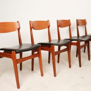 1 of 4 Danish Teak wood Chairs by Erik Buch, 1960s, Set of 4, Midcentury furniture, vintage designer Dining Chair, Boho scandinavian Style