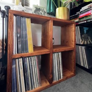 Vinyl display open shelf/turntable Tv stand/book cabinet/music dj/reclaimed wood shelving/storage/vintage/rustic/bespoke/homedecor storage