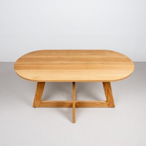 Pedestal Oval Dining Table, Oak Kitchen Table on Single Cross Pedestal Base, Small Racetrack Oval Table, Oval Oak Dining Table