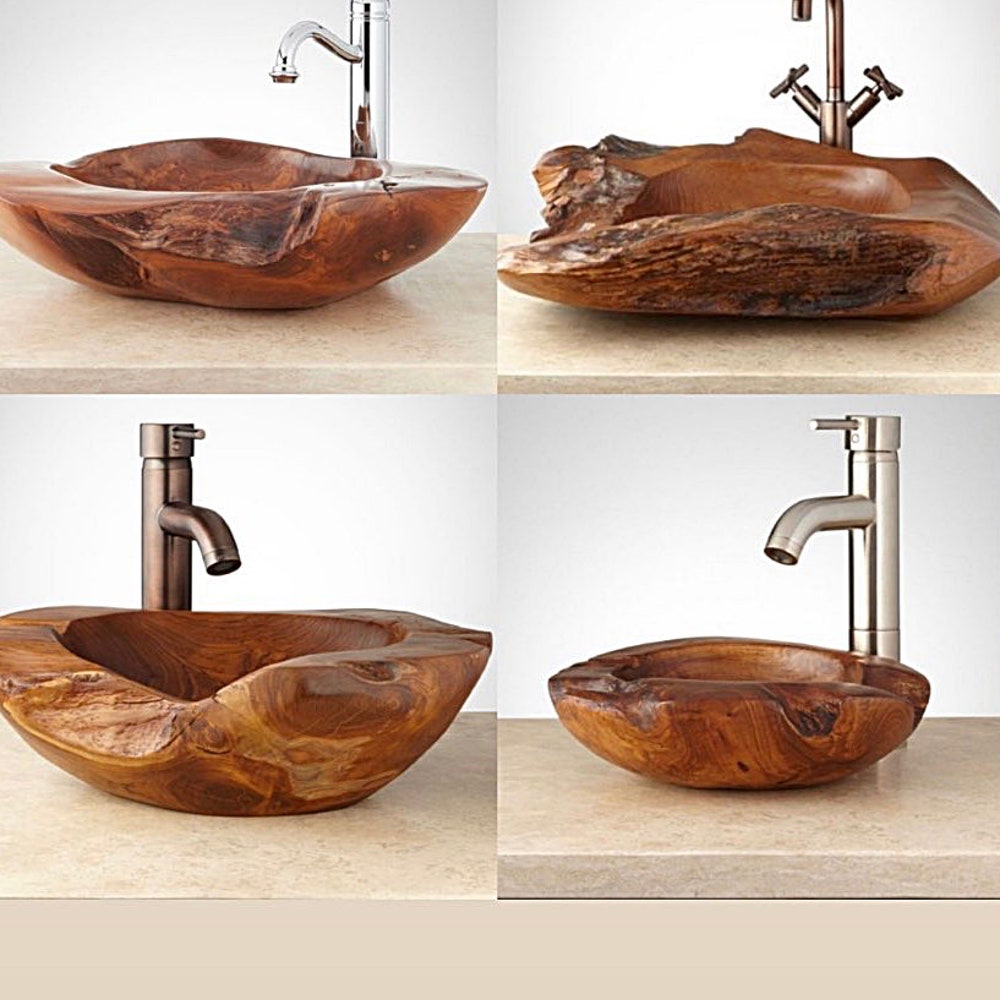 Bathroom decor, Bathroom Wooden Sink, Bathroom Wooden bottom shelve, home decors, Hair studio Designs - Image 3