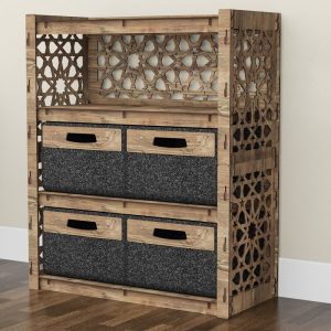 Bookshelf, Dresser with Storage Baskets, Chest of Drawers, Bedroom Furniture, Hexagonica