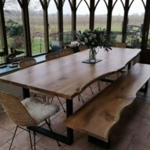 Walnut Table and Bench Set,Farm House Table,Industrial Wood Bar Table,Walnut Long Sofa Table,Buffet Table,Office Meeting Table,Custom Table