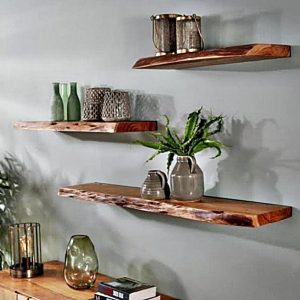 Walnut Natural Edge Floating Shelves, Custom Size Live edge, Floating Wall Mounted Floating Shelf