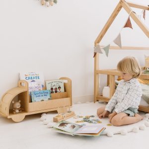 Christmas Gift for Toddler - Truck Bookcase, Montessori bookshelf, Unique Baby present, Nursery shelves, 1 year old gift, Waldorf furniture