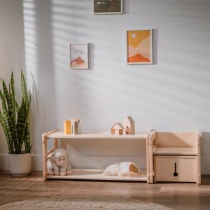 Set of Montessori START shelf with chair and box Baby registry item Gift for kids