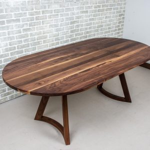 Walnut Oval Table Top, Racetrack Oval Dining Table, Mid Century Modern Table, Oval Kitchen Table, Modern Custom Oval Wood Dining Table
