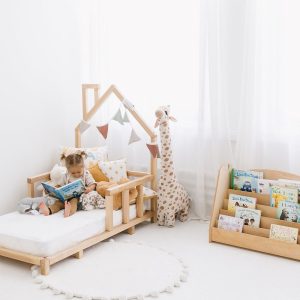 Montessori bookshelf - Montessori furniture, Wood Toddler Bookcase, Shelf for kids, Modern bookshelf, Nursery wood decor, First Christmas