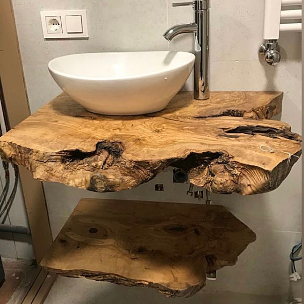 Bathroom decor, Bathroom Wooden Sink, Bathroom Wooden bottom shelve, home decors, Hair studio Designs - Image 6