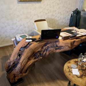 Olive Table, Single Slab Natural Solid American Black Walnut, Walnut Desk Live Edge, Kitchen Table, Meeting Table